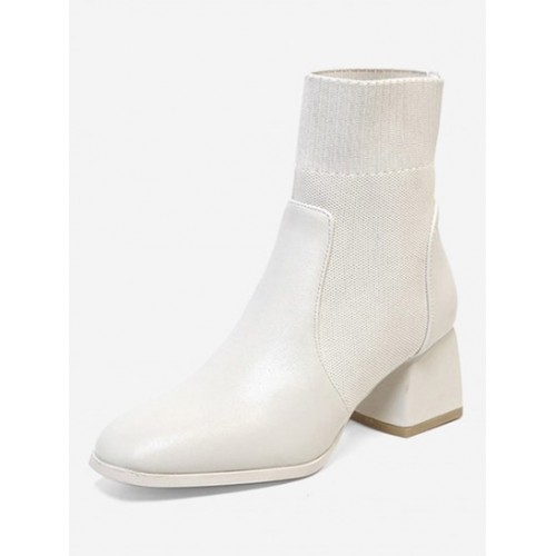 Stretch Knit Block Heel Sock Boots