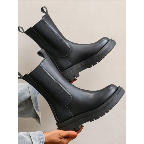 Minimalist Slip On Platform Boots