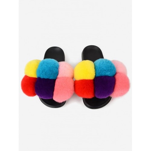 Colorful Faux Fur Fuzzy Fluffy Furry Sli...