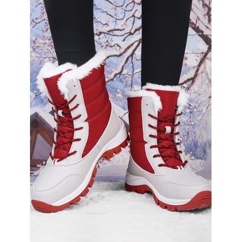 Fleece Lined Lug Sole Warm Winter Boots