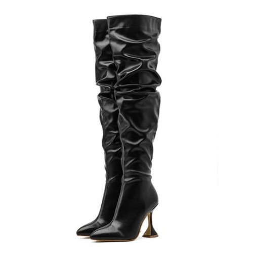 Ruched Slouchy Over The Knee Boots