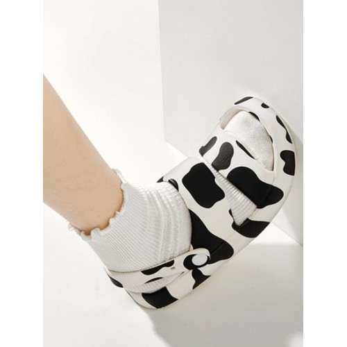 Two Way Cow Pattern Cloud Slippers