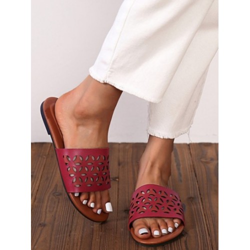 Laser Cut Slide Sandals