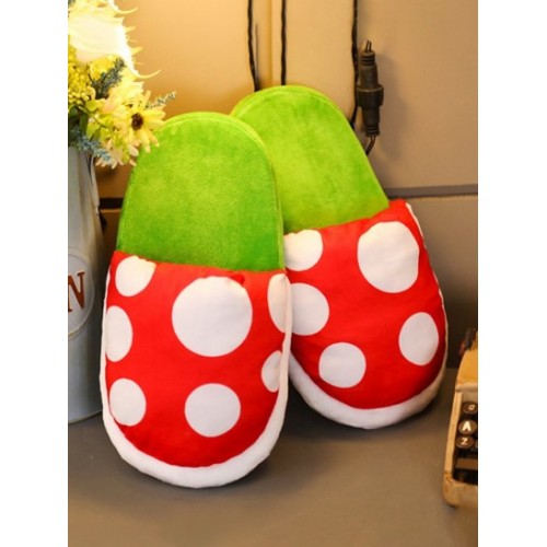 Dual Purpose Corpse Flower Shape Doll Storage Box Fuzzy Winter Slippers