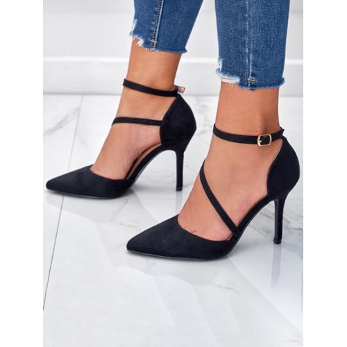 Ankle Strap Pointed Toe Stilettos Pumps