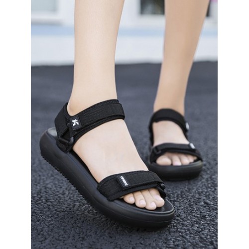 Magic Tape Design Sports Flatform Sandals