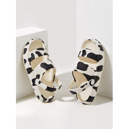 Two Way Cow Pattern Cloud Slippers