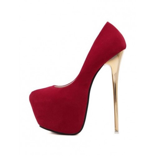 Slip On Heeled Platform Pumps