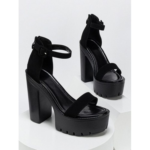 Platform Chunky Heel Ankle Strap Sandals