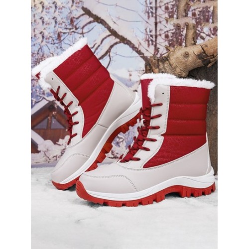 Fleece Lined Lug Sole Warm Winter Boots