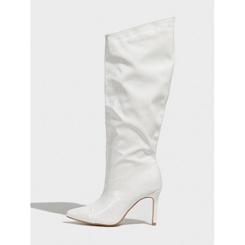 Patent Leather Stiletto Slouchy Calf Boots