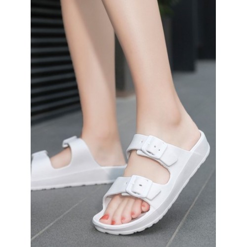 Double-buckle Design Antiskid Beach Slippers