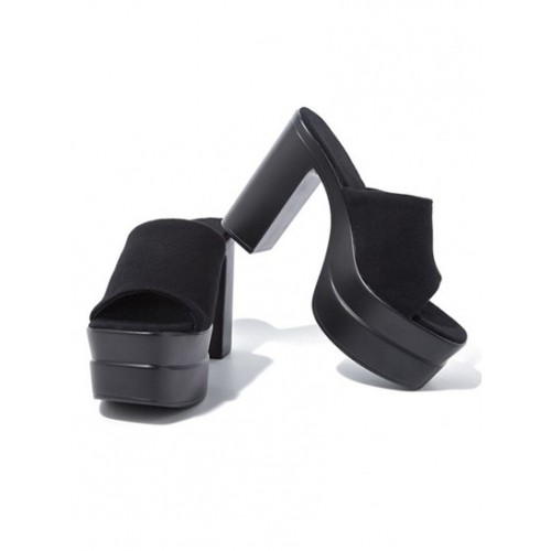 Platform Chunky Heel Peep Square Toe Sandals