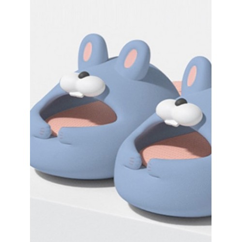 Cute Cartoon Rabbit Shape Soft-soled Indoor Antiskid Slippers For Women And Men