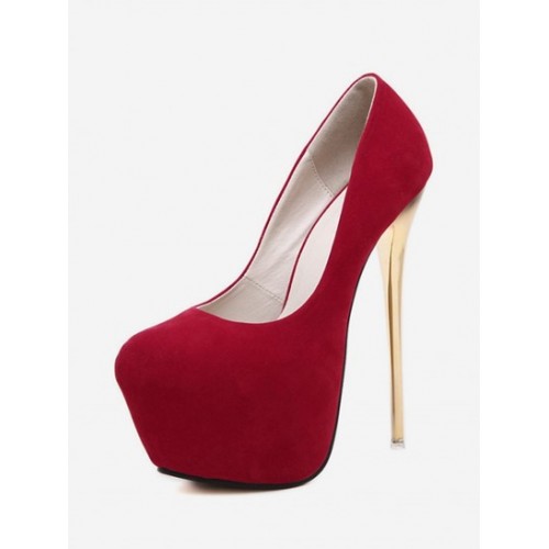 Slip On Heeled Platform Pumps